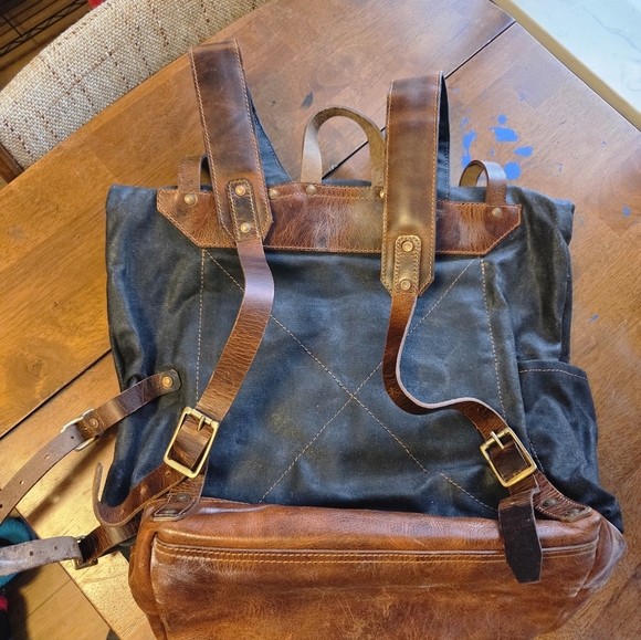 Leather waxed cotton beast craft travel bag backpack HIGH QUALITY - Picture 16 of 16